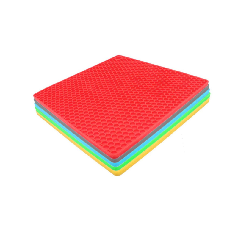 Covoraș pătrat din silicon, cu model fagure, de calitate alimentară, izolație termică, protecție împotriva arsurilor, pentru caserole, temperaturi ridicate, compatibil cu cuptorul cu microunde, grosime îmbunătățită