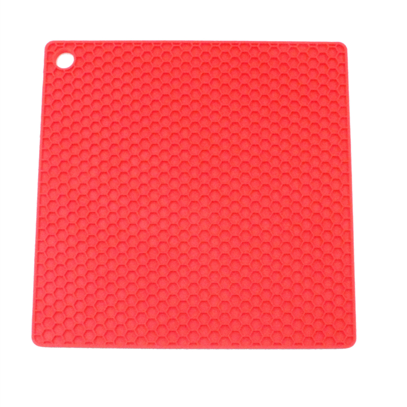Covoraș pătrat din silicon, cu model fagure, de calitate alimentară, izolație termică, protecție împotriva arsurilor, pentru caserole, temperaturi ridicate, compatibil cu cuptorul cu microunde, grosime îmbunătățită