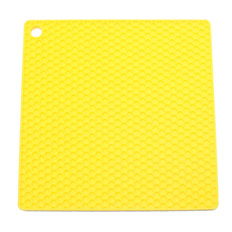 Covoraș pătrat din silicon, cu model fagure, de calitate alimentară, izolație termică, protecție împotriva arsurilor, pentru caserole, temperaturi ridicate, compatibil cu cuptorul cu microunde, grosime îmbunătățită
