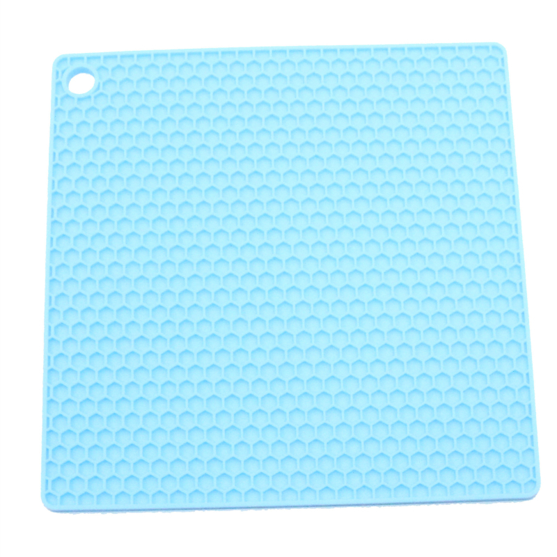 Covoraș pătrat din silicon, cu model fagure, de calitate alimentară, izolație termică, protecție împotriva arsurilor, pentru caserole, temperaturi ridicate, compatibil cu cuptorul cu microunde, grosime îmbunătățită