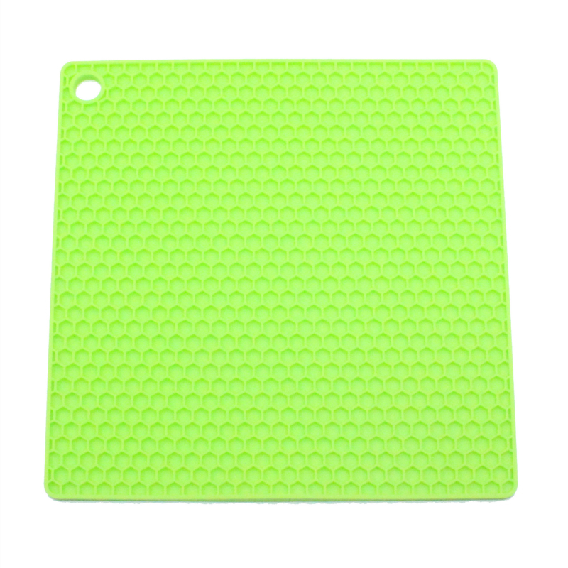 Covoraș pătrat din silicon, cu model fagure, de calitate alimentară, izolație termică, protecție împotriva arsurilor, pentru caserole, temperaturi ridicate, compatibil cu cuptorul cu microunde, grosime îmbunătățită