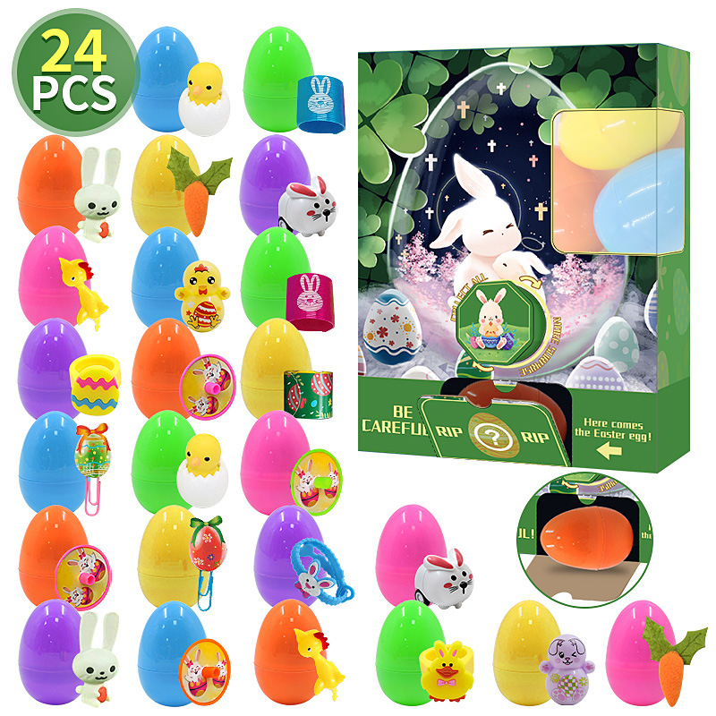 2025 Ouă de Paște DIY – jucărie de strâns cu coajă imprimată, ou deschis, cutie surpriză