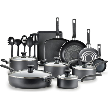 Set de 20 vase din aluminiu, antiaderente, compatibil cu flacără deschisă și plită cu inducție, OEM/ODM