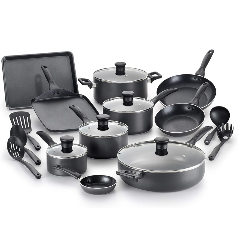 Set de 20 vase din aluminiu, antiaderente, compatibil cu flacără deschisă și plită cu inducție, OEM/ODM