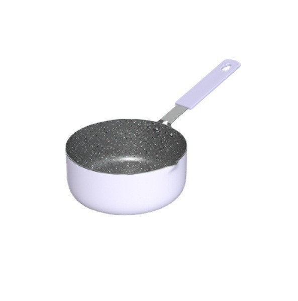 Set Maifan stone: tigaie mini antiaderentă și oală de supă, aluminiu mov, capac din sticlă
