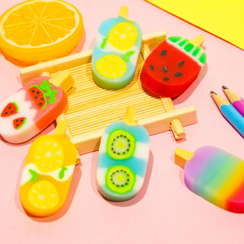 Radieră în formă de popsicle, aromă jeleu de fructe, design drăguț, rechizite școlare