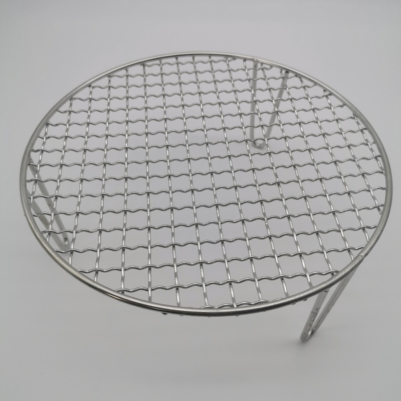 Grill rotund din oțel inoxidabil, cu picioare înalte de 8 cm, pentru cuptor cu aer, suport de scurgere, potrivit pentru carne afumată și fructe la grătar