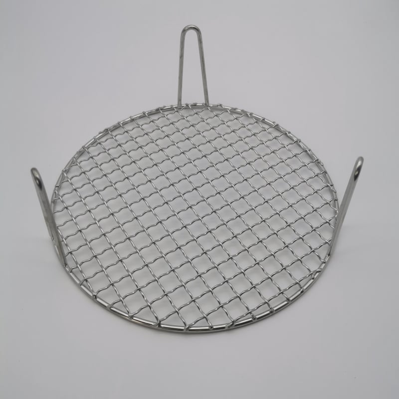 Grill rotund din oțel inoxidabil, cu picioare înalte de 8 cm, pentru cuptor cu aer, suport de scurgere, potrivit pentru carne afumată și fructe la grătar