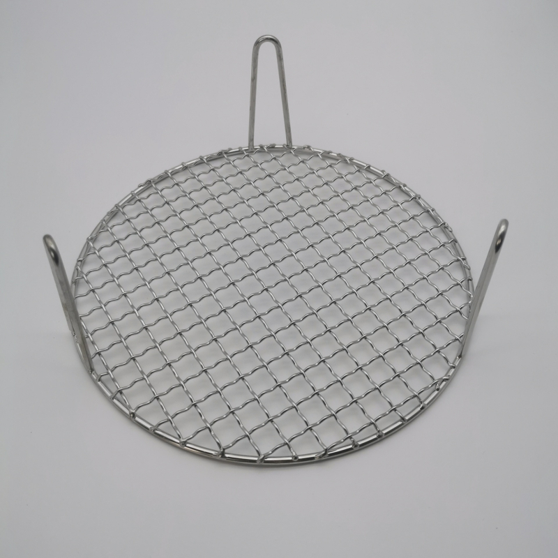 Grill rotund din oțel inoxidabil, cu picioare înalte de 8 cm, pentru cuptor cu aer, suport de scurgere, potrivit pentru carne afumată și fructe la grătar