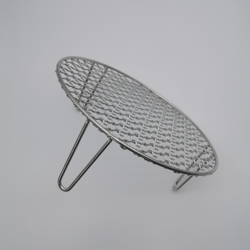 Grill rotund din oțel inoxidabil, cu picioare înalte de 8 cm, pentru cuptor cu aer, suport de scurgere, potrivit pentru carne afumată și fructe la grătar