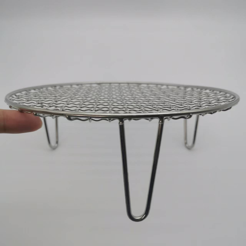 Grill rotund din oțel inoxidabil, cu picioare înalte de 8 cm, pentru cuptor cu aer, suport de scurgere, potrivit pentru carne afumată și fructe la grătar