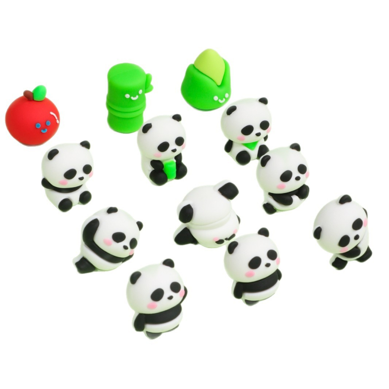 Keqi 6824 Set de gumă Panda – 3D forme Panda, în recipient tip găleată
