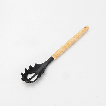 Set de ustensile de bucătărie din silicon cu mâner din lemn: lingură pentru făină și spatule, antiaderente, rezistente la temperaturi, cu recipient de depozitare