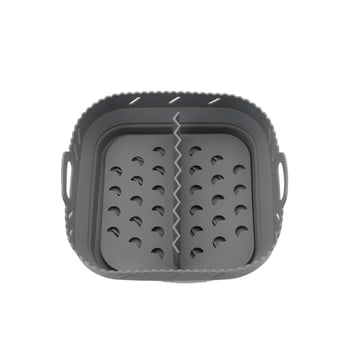 Covoraș pătrat din silicon pentru friteuza cu aer, tavă de copt pliabilă de 8 inch cu separator