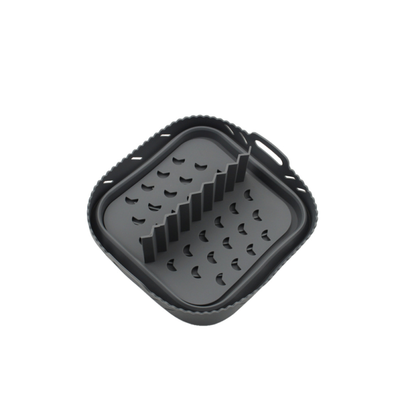 Covoraș pătrat din silicon pentru friteuza cu aer, tavă de copt pliabilă de 8 inch cu separator