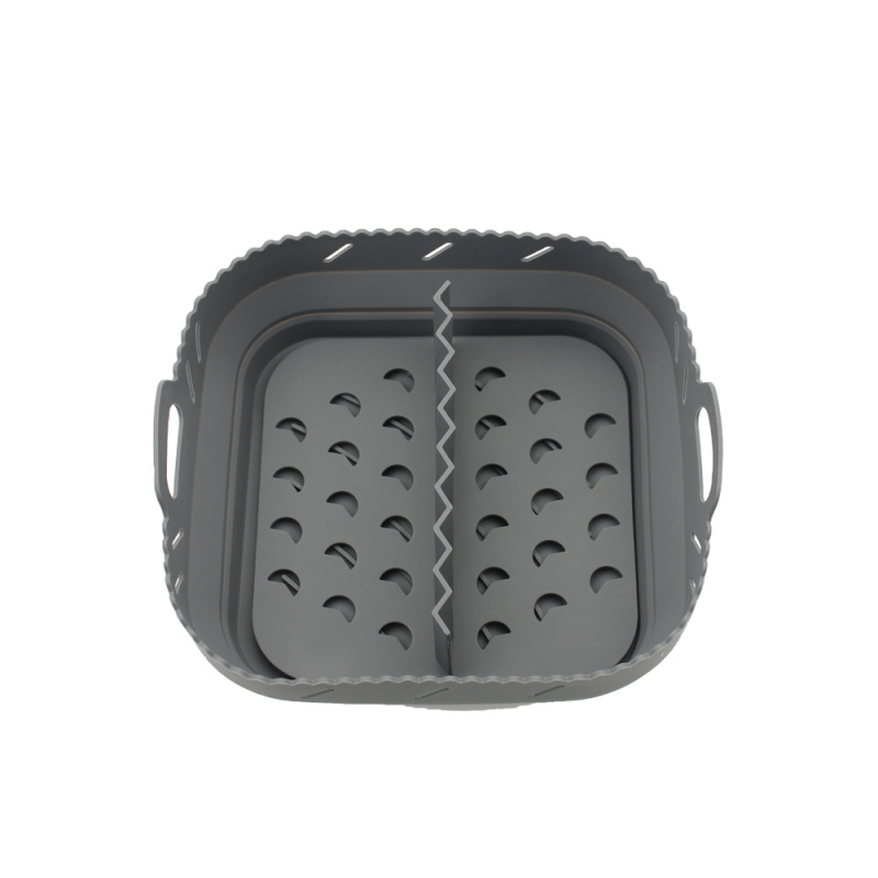 Covoraș pătrat din silicon pentru friteuza cu aer, tavă de copt pliabilă de 8 inch cu separator