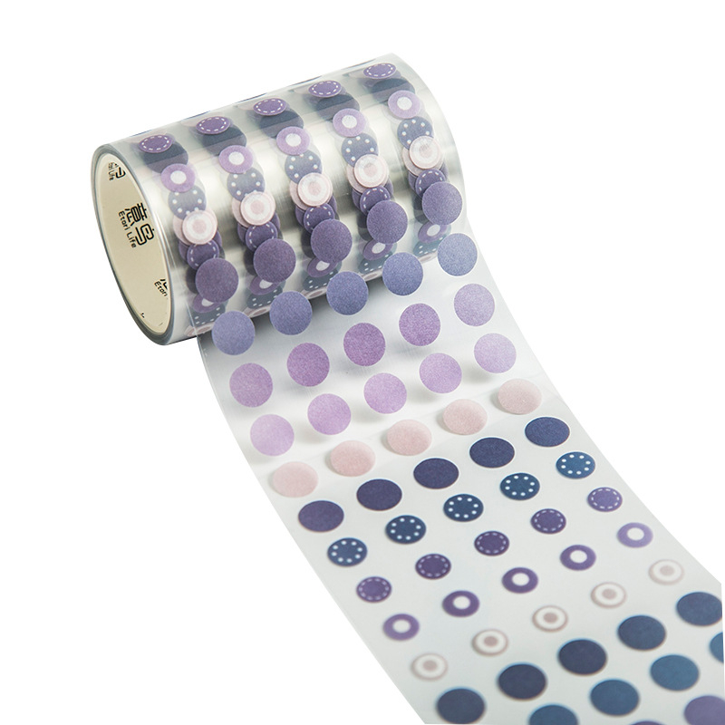 Bandă washi PET cu buline, ilustrație cu pasăre albastră – 10 modele
