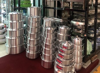 Set de 5 oale din aluminiu, diametre 34, 38, 40, 44 și 48 cm