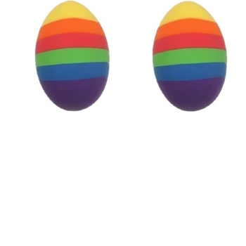 Două gume de șters în formă de ou de Paște, ambalaj mare, design drăguț de desene animate, în culori curcubeu, gume rotunde pentru creion