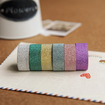 Bandă washi cu glitter auriu pentru DIY agendă, etichete și albume foto – bandă decorativă