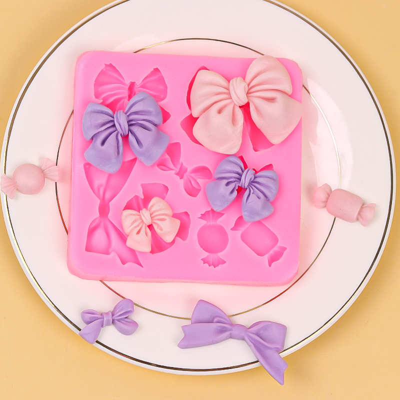 Formă din silicon în formă de fundă pentru fondant și ciocolată, matriță DIY pentru prăjituri și lut