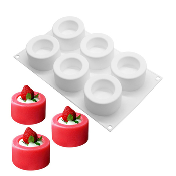 Set de 6 forme din silicon pentru budincă, mousse și prăjituri – ustensile de coacere