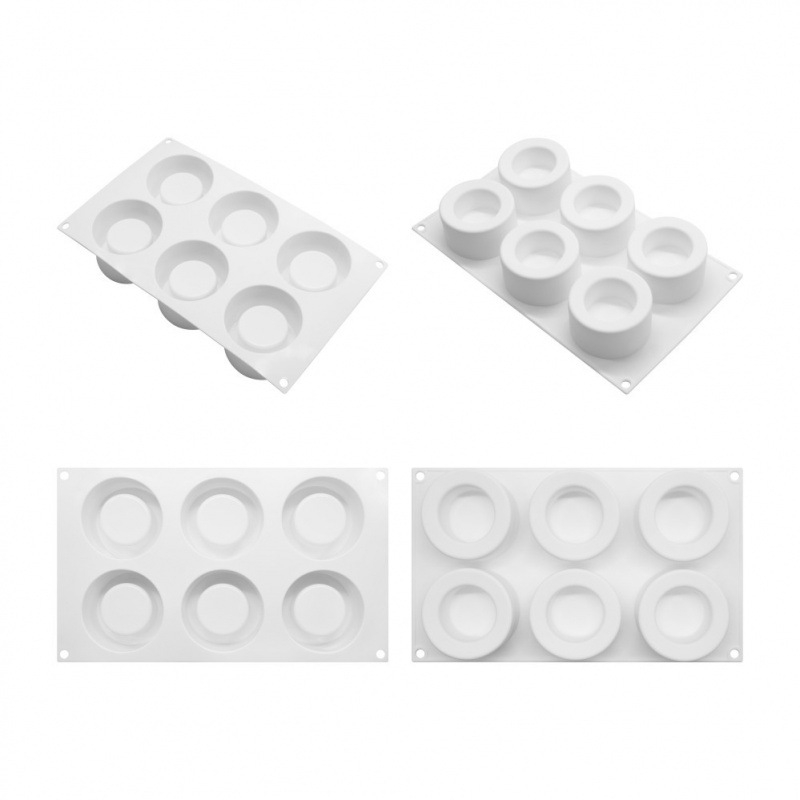 Set de 6 forme din silicon pentru budincă, mousse și prăjituri – ustensile de coacere