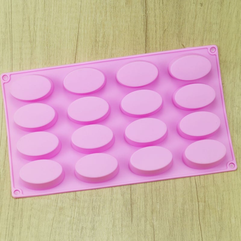 Formă din silicon, 16 piese, oval cilindric pentru copt, include forme pentru ciocolată și săpun, formă pentru înghețată crocantă