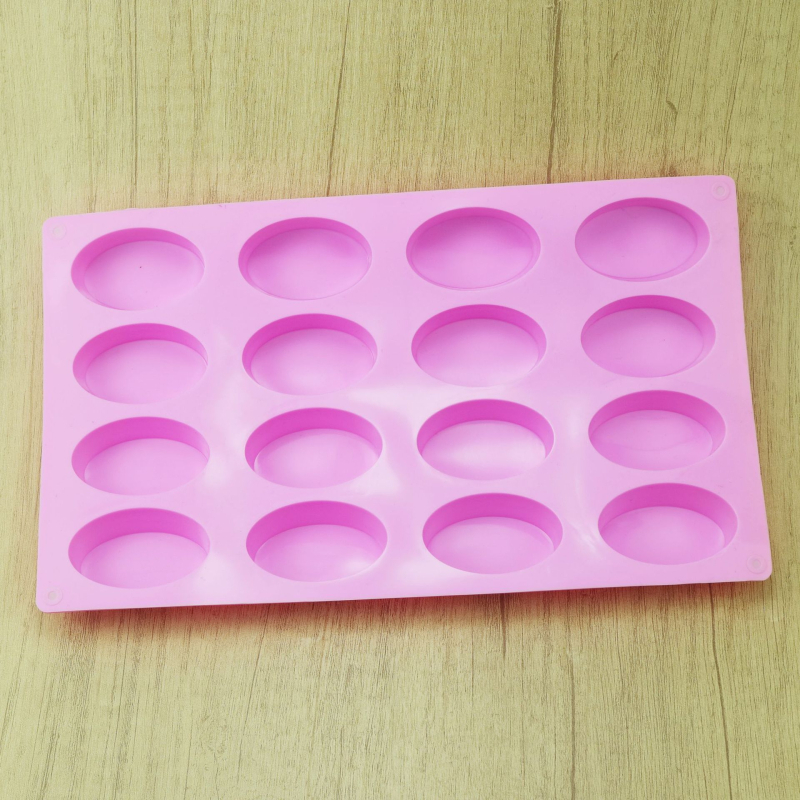 Formă din silicon, 16 piese, oval cilindric pentru copt, include forme pentru ciocolată și săpun, formă pentru înghețată crocantă