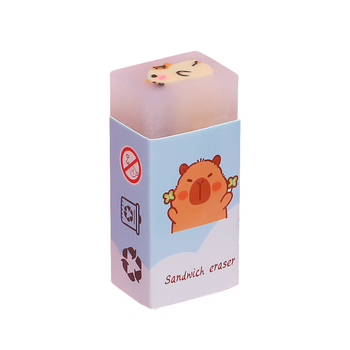 Radieră Capibara în felii — Radieră desen animat pentru elevi, cadou mic, curată și practică