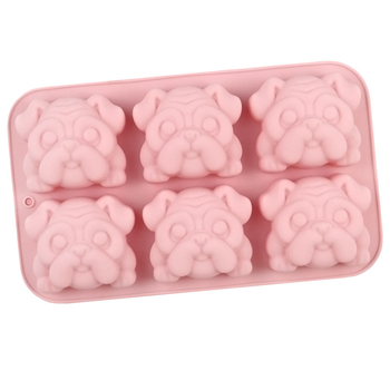 Forma din silicon pentru prăjituri în formă Shar-Pei, set de 6 bucăți, pentru coacere