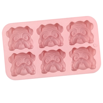Forma din silicon pentru prăjituri în formă Shar-Pei, set de 6 bucăți, pentru coacere