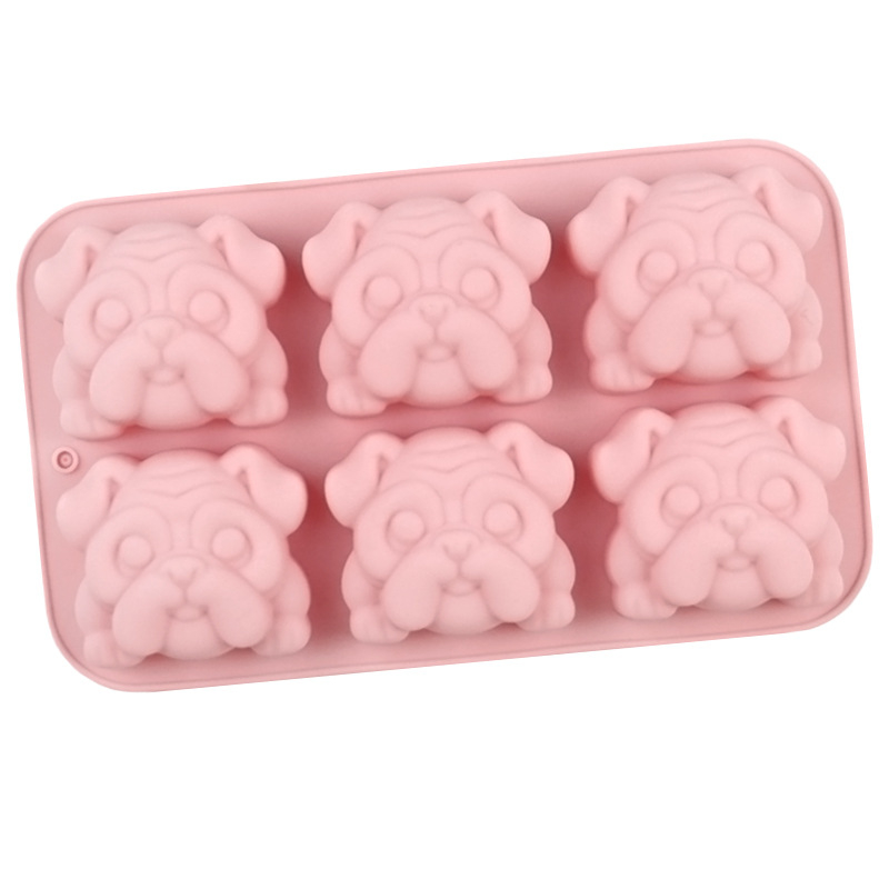 Forma din silicon pentru prăjituri în formă Shar-Pei, set de 6 bucăți, pentru coacere