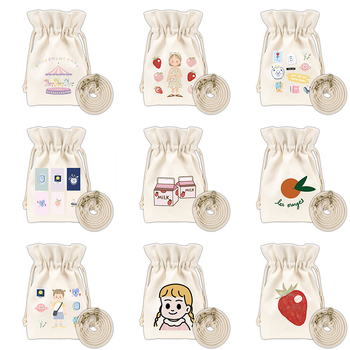 Nova ilustrirana crossbody torba u japanskom stilu, mala platnena torba u obliku kante