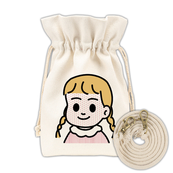 Nova ilustrirana crossbody torba u japanskom stilu, mala platnena torba u obliku kante