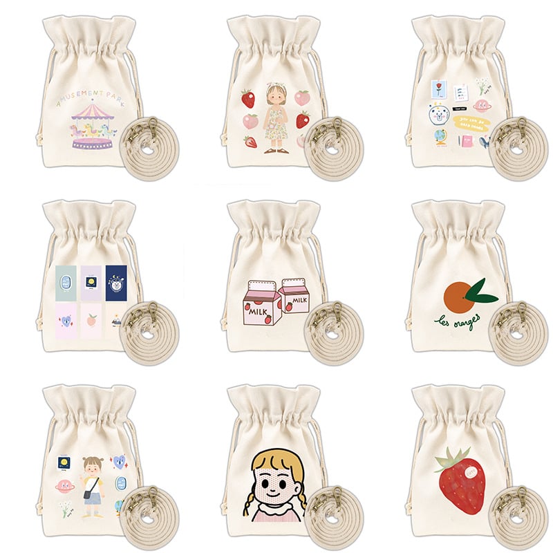 Nova ilustrirana crossbody torba u japanskom stilu, mala platnena torba u obliku kante