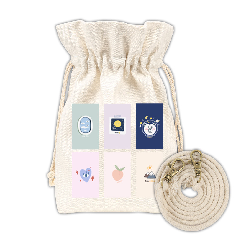 Nova ilustrirana crossbody torba u japanskom stilu, mala platnena torba u obliku kante