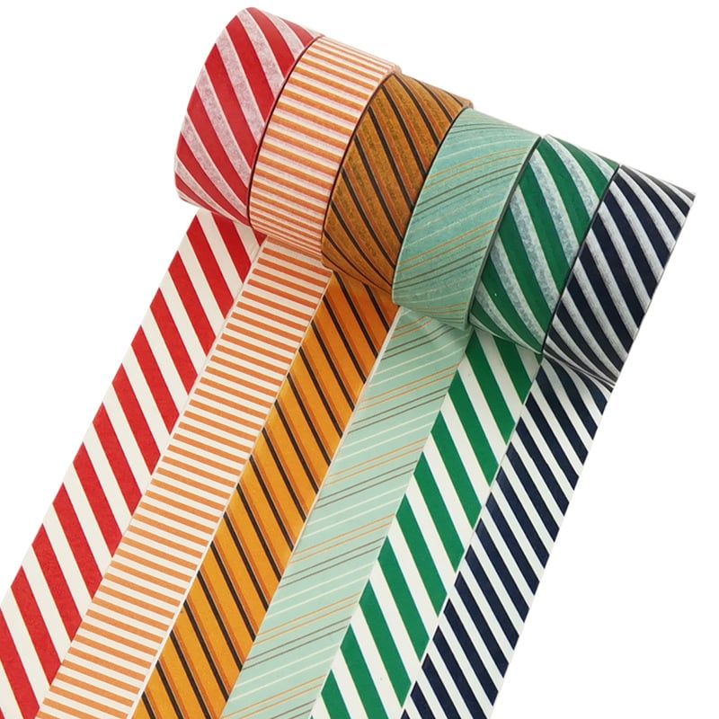 Model colorat twill pentru planificator și benzi Washi – benzi cu dungi, dantelă decorativă pentru jurnal