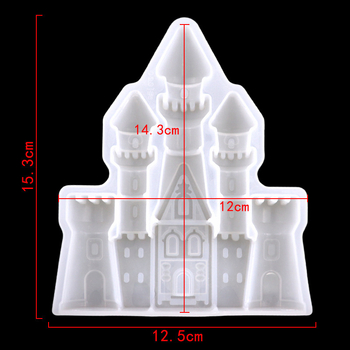 Formă din silicon în formă de castel pentru coacere și decorare prăjituri, realizată manual