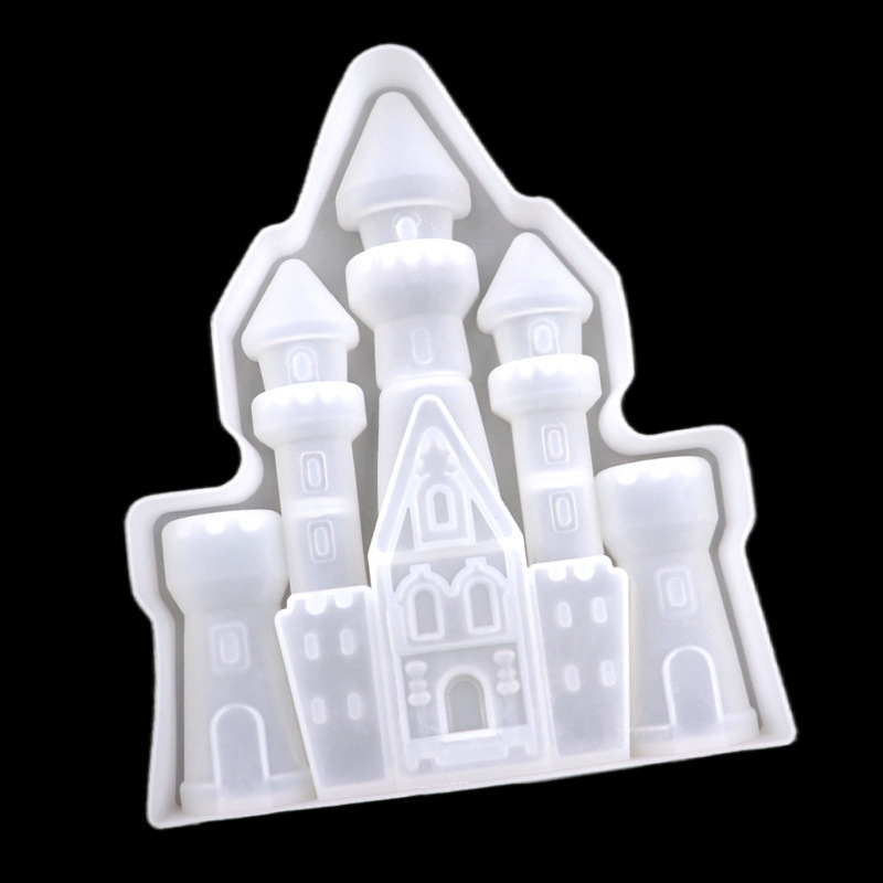 Formă din silicon în formă de castel pentru coacere și decorare prăjituri, realizată manual