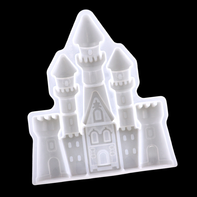 Formă din silicon în formă de castel pentru coacere și decorare prăjituri, realizată manual