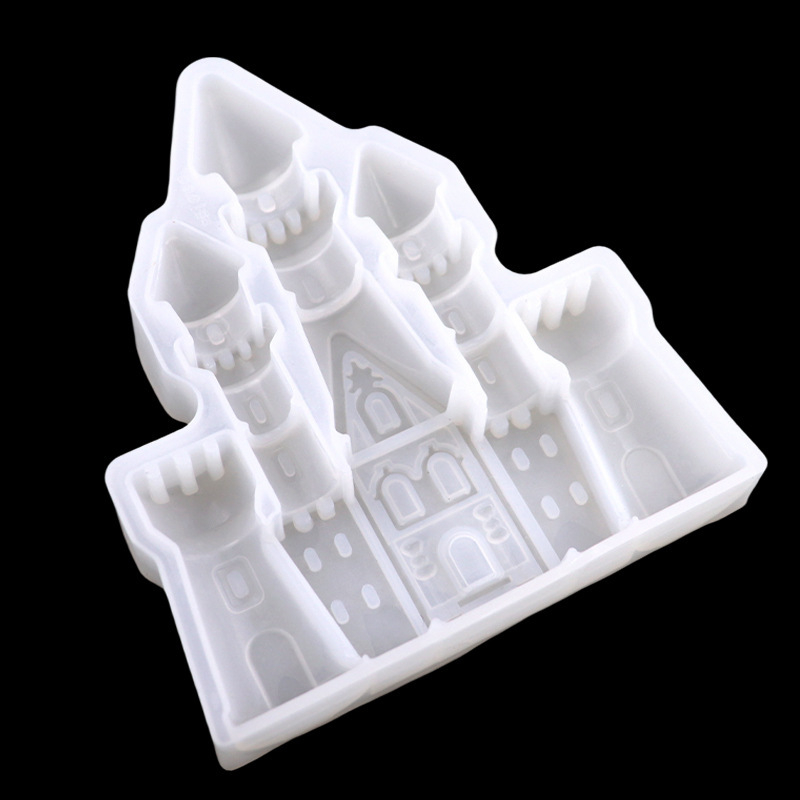 Formă din silicon în formă de castel pentru coacere și decorare prăjituri, realizată manual