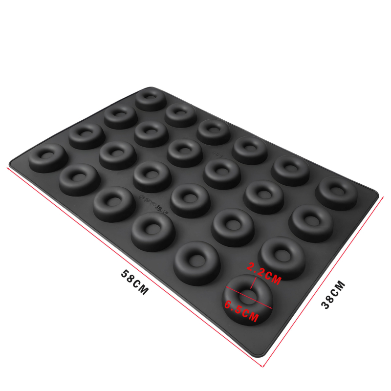 Set de 24 forme din silicon pentru donuts, prăjituri, mousse și muffins – antiaderente, rezistente la temperaturi înalte, unelte DIY pentru coacere