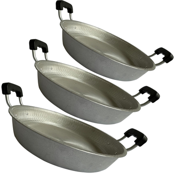 Tigaie din aluminiu pentru clătite, cu bază plată, fără strat de acoperire, 32–42 cm