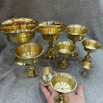 Suport pentru lampă de unt din cupru pur, bază îngroșată, suport înalt pentru altar, utilizare casnică, lampă cu combustibil solid și lichid