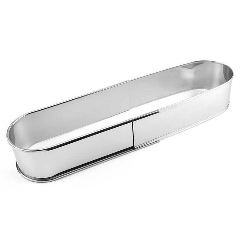 Inel oval pentru mousse din oțel inoxidabil, antiaderent, telescopic reglabil pentru coacere