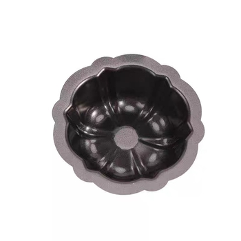 Formă de prăjituri cu dovleac din oțel carbon, antiaderentă, poate fi suprapusă, rezistentă la temperaturi înalte, distribuție uniformă a căldurii, rotundă, margine ondulată, ustensilă de copt mini