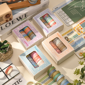 Set de bandă washi din seria Simple pentru stickere DIY — stil pastoral retro