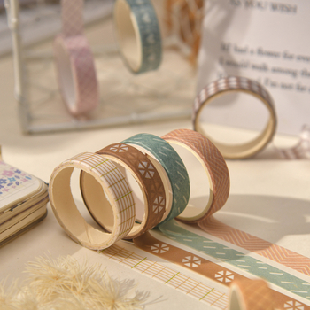 Set de bandă washi din seria Simple pentru stickere DIY — stil pastoral retro