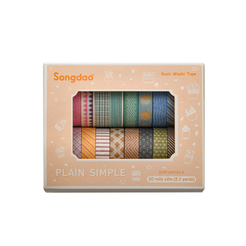 Set de bandă washi din seria Simple pentru stickere DIY — stil pastoral retro